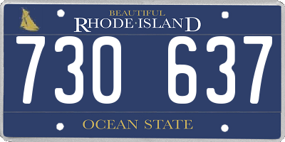RI license plate 730637