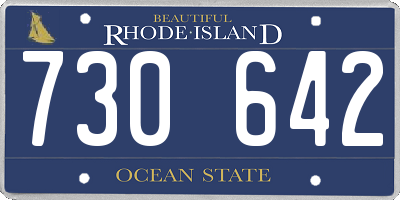 RI license plate 730642
