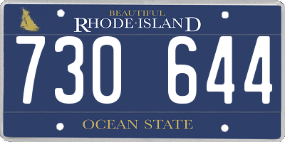 RI license plate 730644