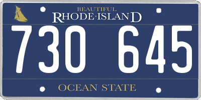 RI license plate 730645