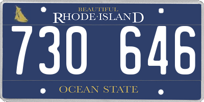 RI license plate 730646