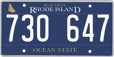 RI license plate 730647