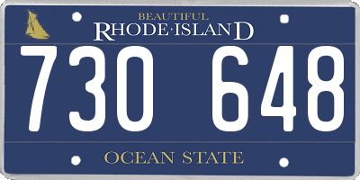 RI license plate 730648