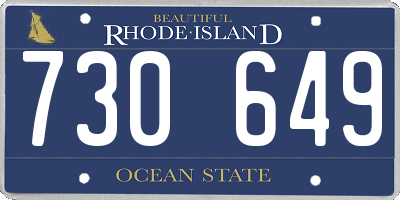RI license plate 730649