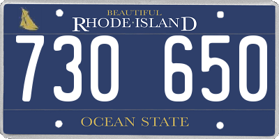 RI license plate 730650