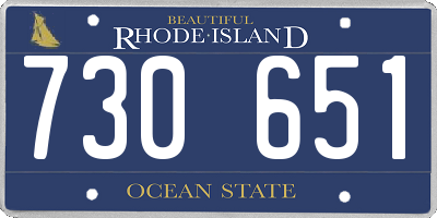 RI license plate 730651
