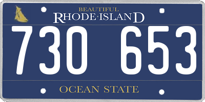 RI license plate 730653