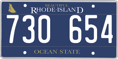 RI license plate 730654