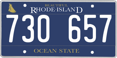 RI license plate 730657