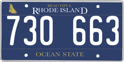 RI license plate 730663