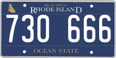 RI license plate 730666