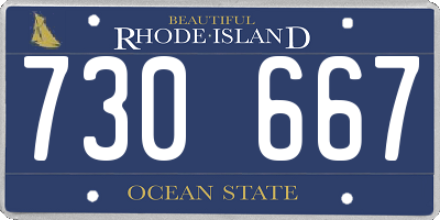 RI license plate 730667