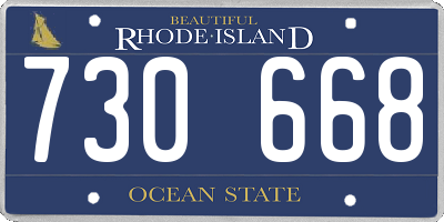 RI license plate 730668