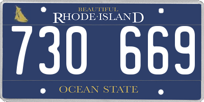 RI license plate 730669