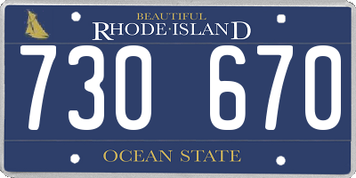 RI license plate 730670