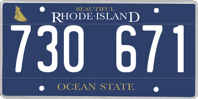 RI license plate 730671