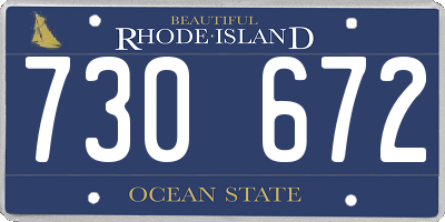 RI license plate 730672