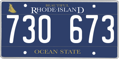 RI license plate 730673