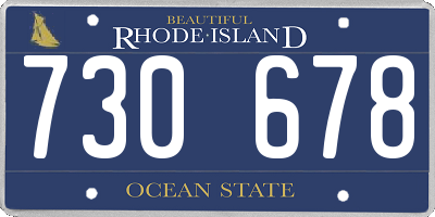 RI license plate 730678