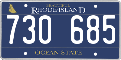 RI license plate 730685