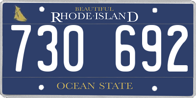 RI license plate 730692