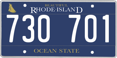 RI license plate 730701