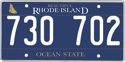 RI license plate 730702