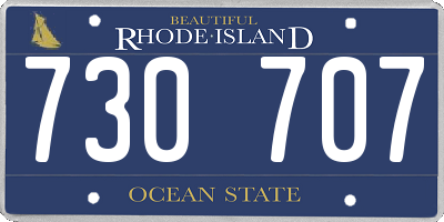 RI license plate 730707