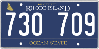 RI license plate 730709