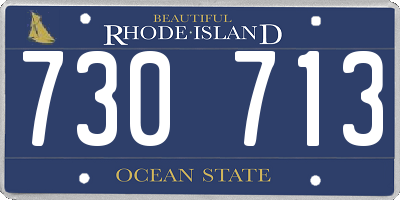 RI license plate 730713