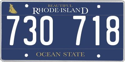 RI license plate 730718
