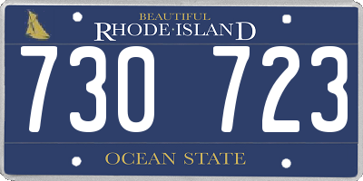 RI license plate 730723