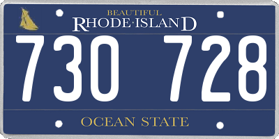 RI license plate 730728