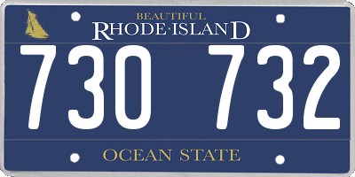 RI license plate 730732