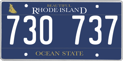 RI license plate 730737