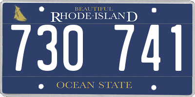 RI license plate 730741