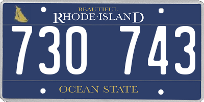RI license plate 730743
