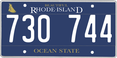 RI license plate 730744