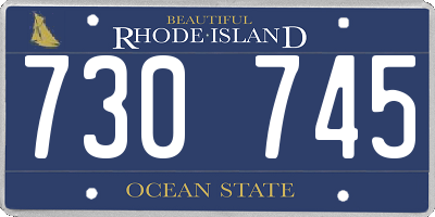 RI license plate 730745