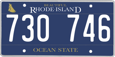 RI license plate 730746