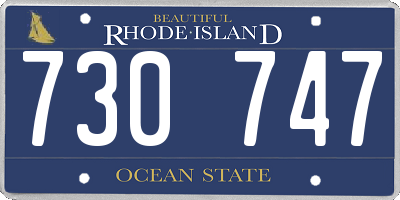 RI license plate 730747