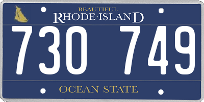 RI license plate 730749