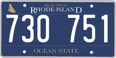 RI license plate 730751
