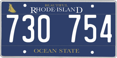 RI license plate 730754