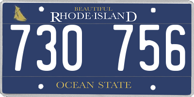 RI license plate 730756
