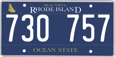 RI license plate 730757