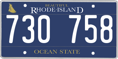 RI license plate 730758