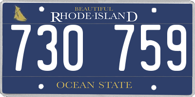 RI license plate 730759