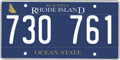 RI license plate 730761