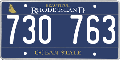 RI license plate 730763